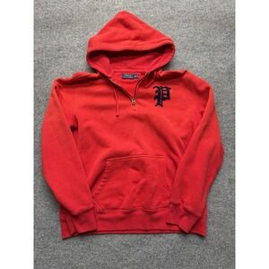 Polo Ralph Lauren Men's Quarter Zip Hoodie Size XL Red With Talon Zipper